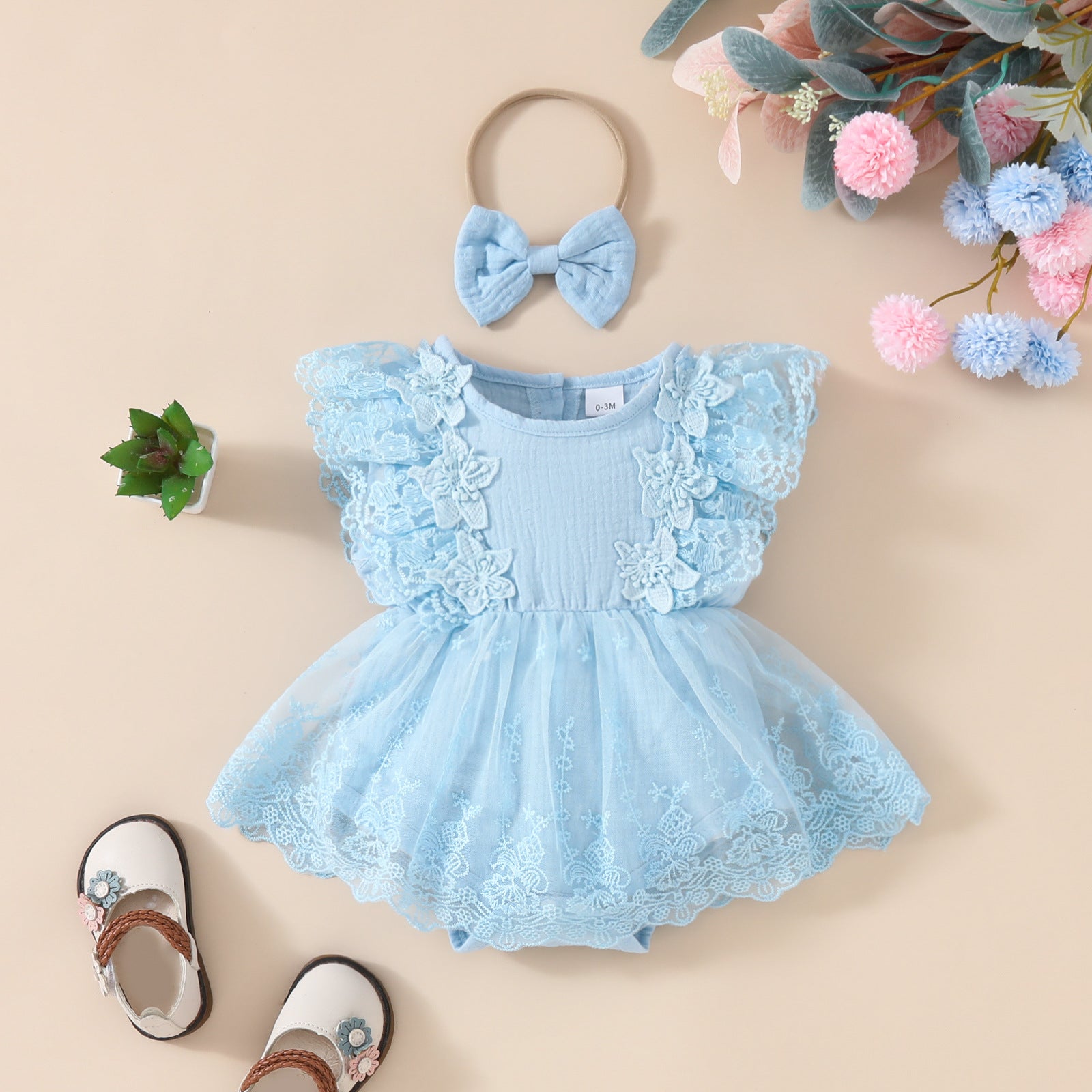 Summer Baby Girl Sleeveless Lace Romper