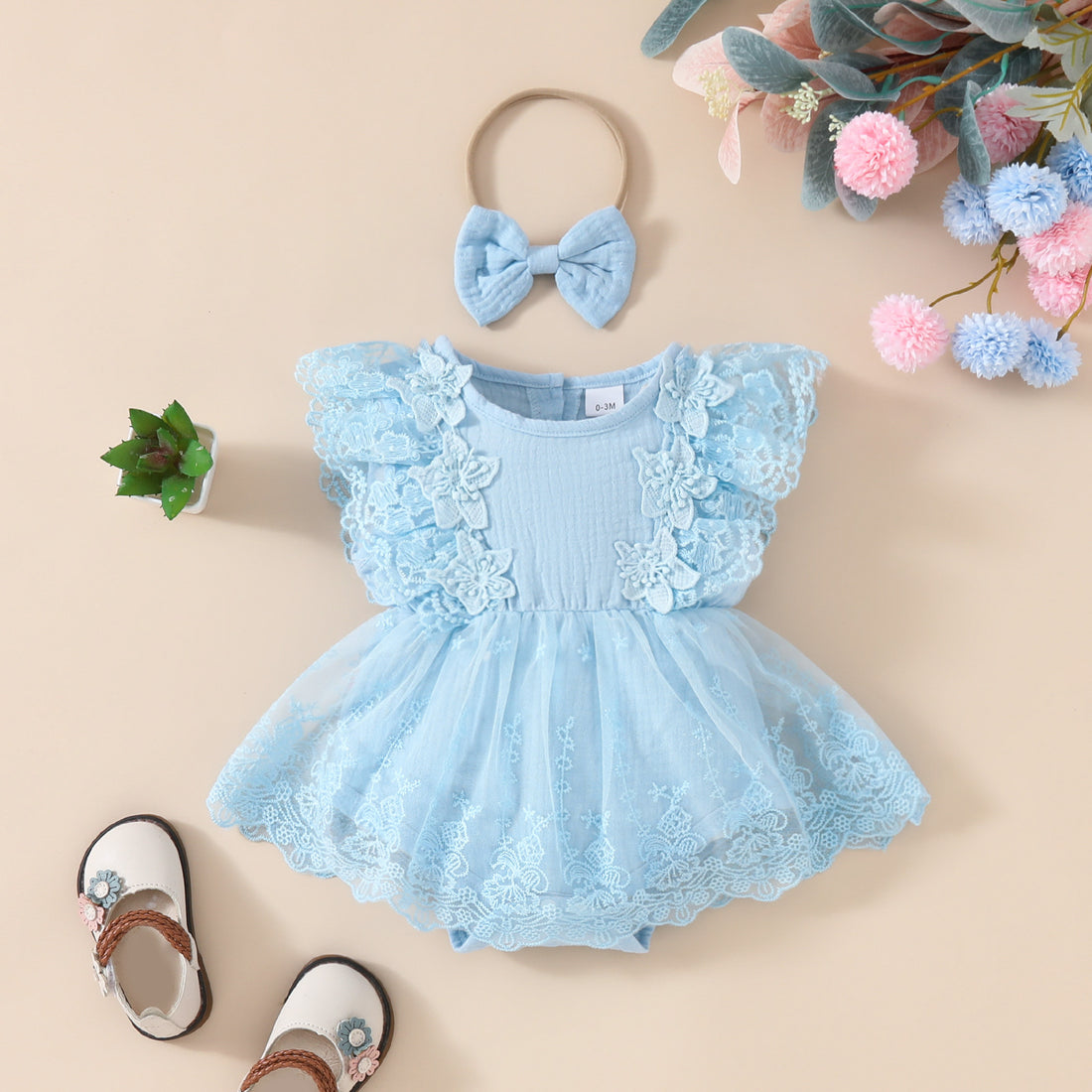 Summer Baby Girl Sleeveless Lace Romper