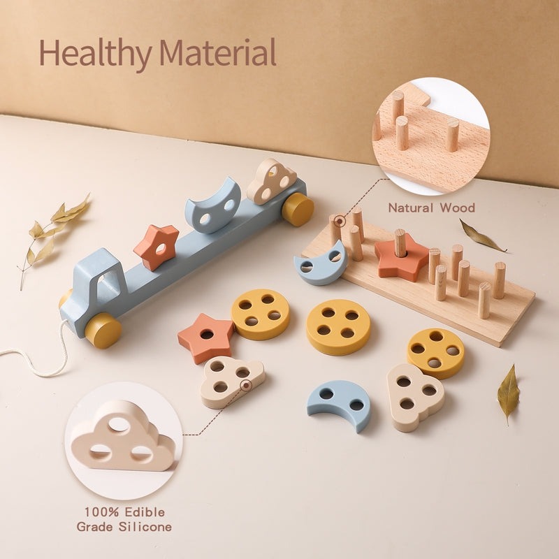 Pull Rope Crawling Shape Educational Toy