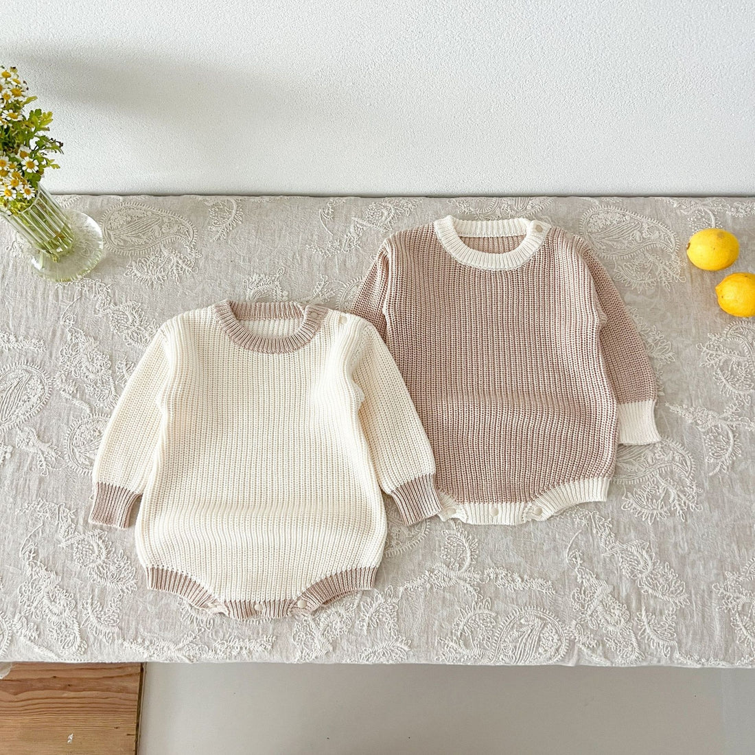 Autumn Western-Style Knitted Baby Jumpsuit