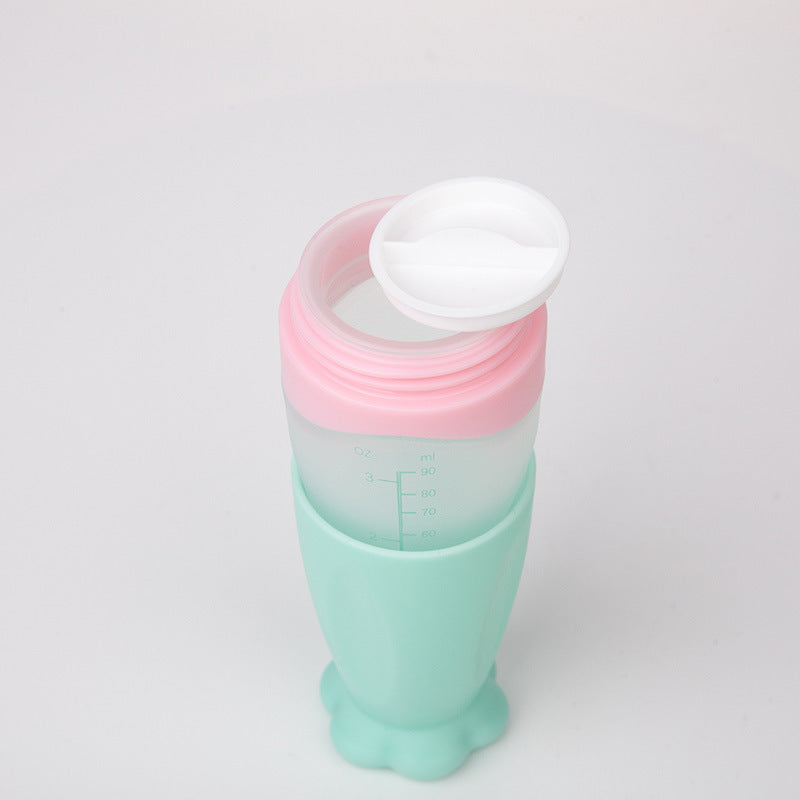 Baby Silicone Rice Cereal Feeding Spoon & Bottle