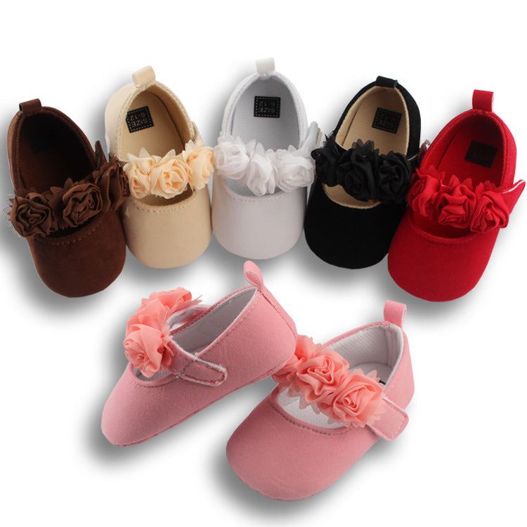 Soft-Soled Baby Cotton Flower Shoes