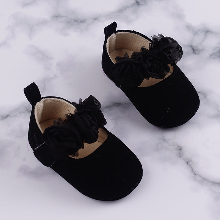 Soft-Soled Baby Cotton Flower Shoes