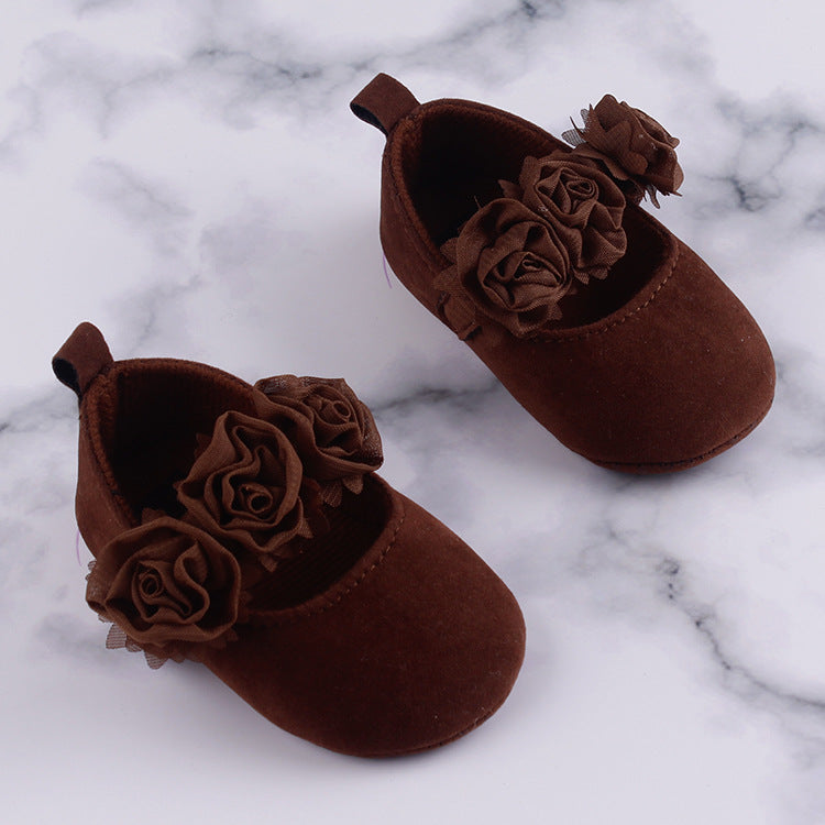 Soft-Soled Baby Cotton Flower Shoes
