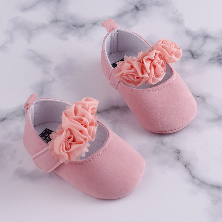 Soft-Soled Baby Cotton Flower Shoes