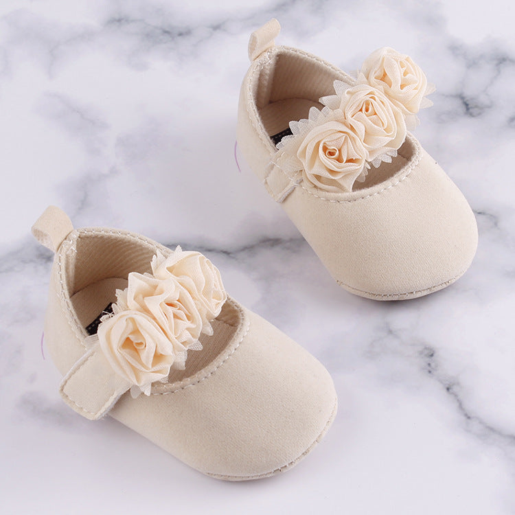 Soft-Soled Baby Cotton Flower Shoes