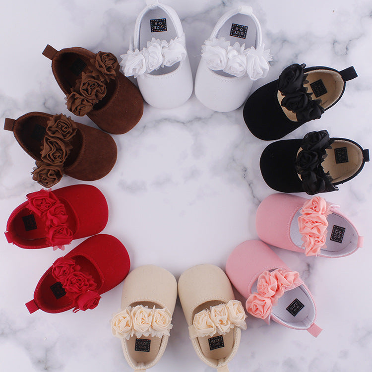 Soft-Soled Baby Cotton Flower Shoes