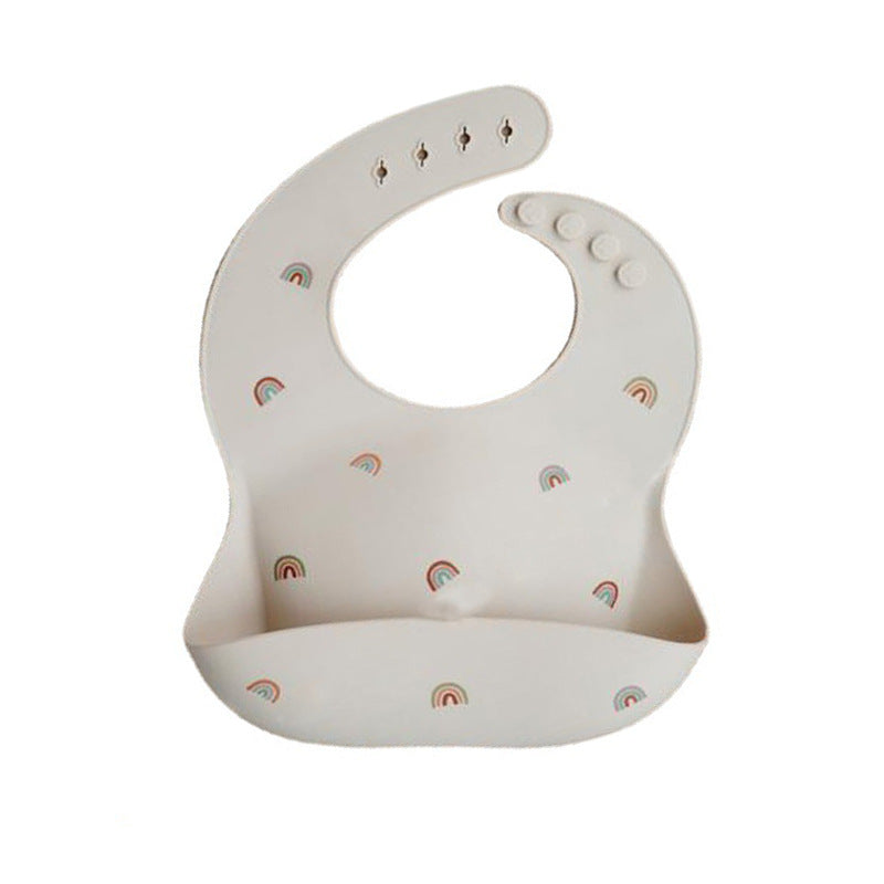 Mushie Silicone Baby Feeding Bib with Pocket