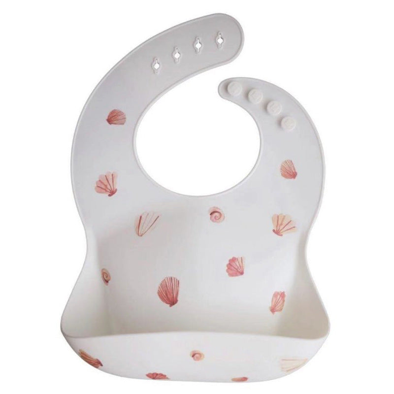 Mushie Silicone Baby Feeding Bib with Pocket