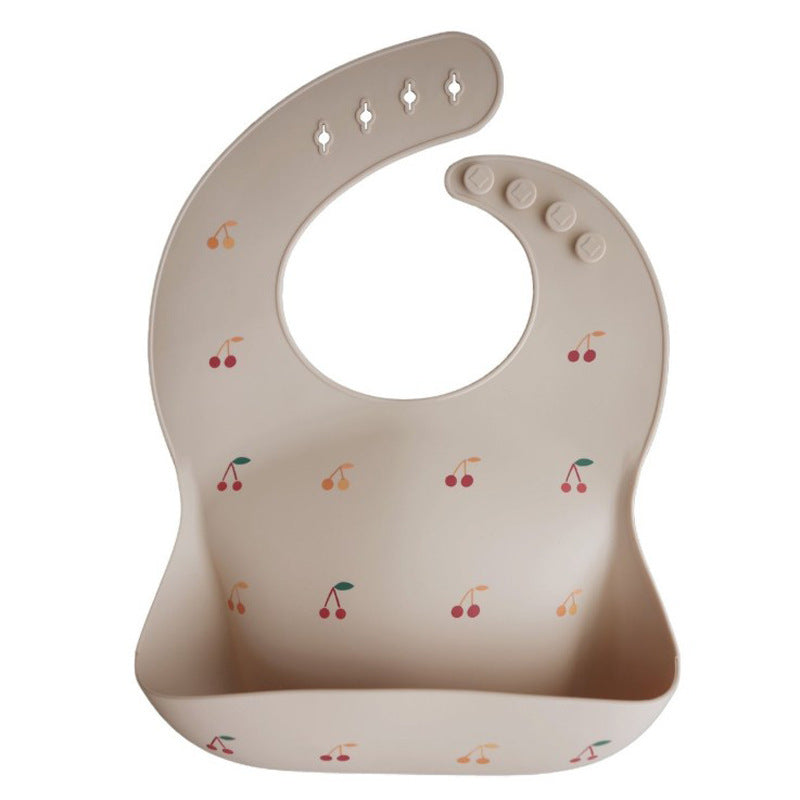 Mushie Silicone Baby Feeding Bib with Pocket