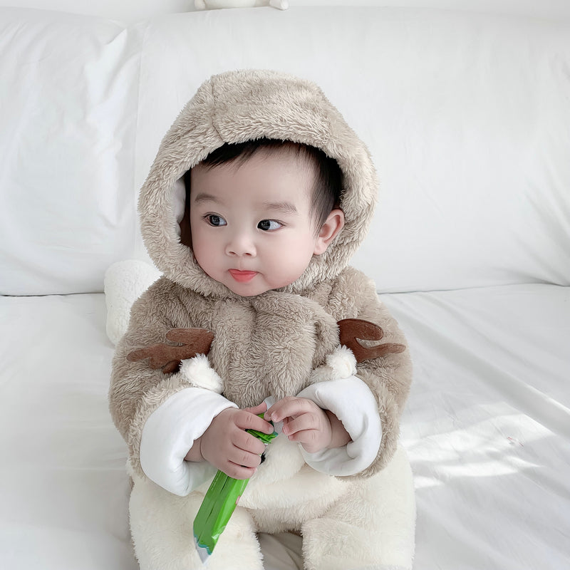 Baby Quilted Velvet Onesie with Feet