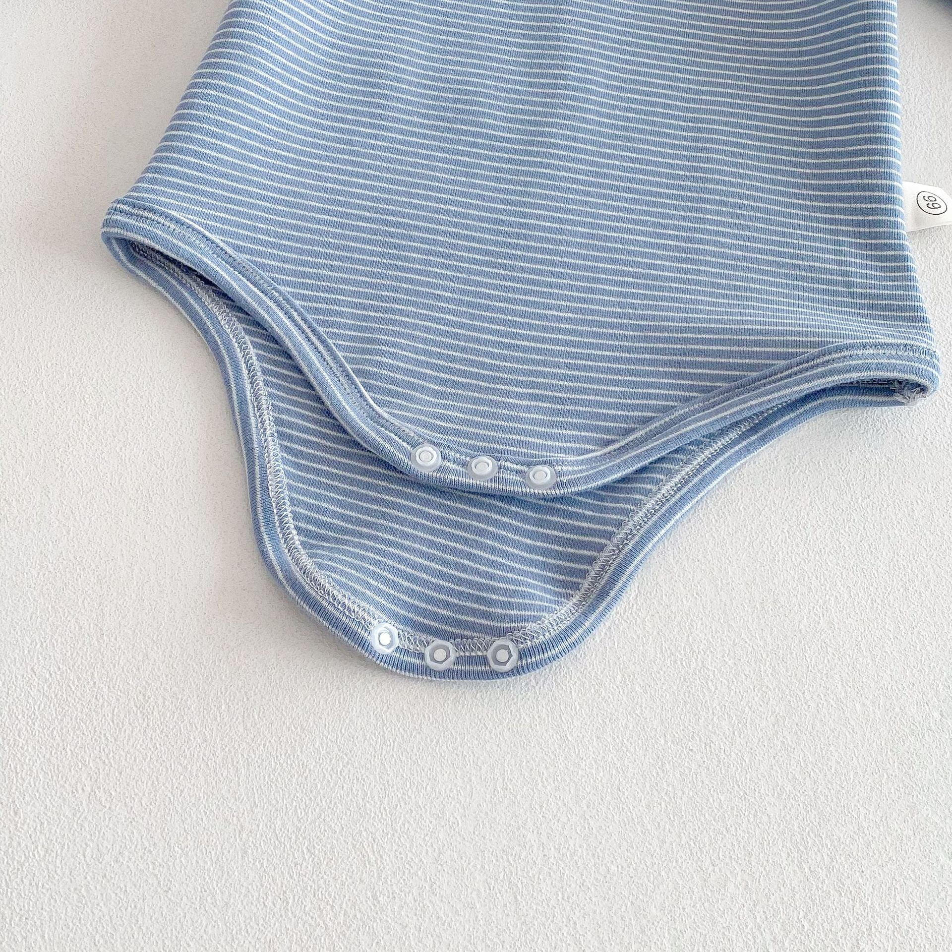 Striped Long-Sleeve Baby Romper Unisex