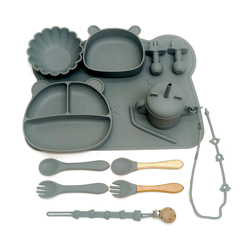 Baby Silicone Feeding Bowl & Spoon Set