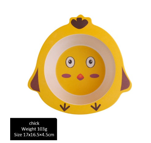 Kids Bamboo Fiber Animal Feeding Plate