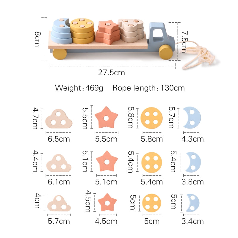 Pull Rope Crawling Shape Educational Toy