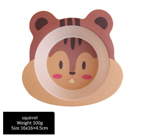 Kids Bamboo Fiber Animal Feeding Plate