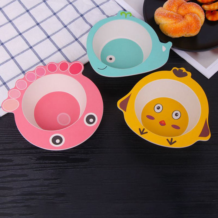Kids Bamboo Fiber Animal Feeding Plate