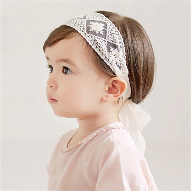 Baby Girls Bow Lace Floral Headband