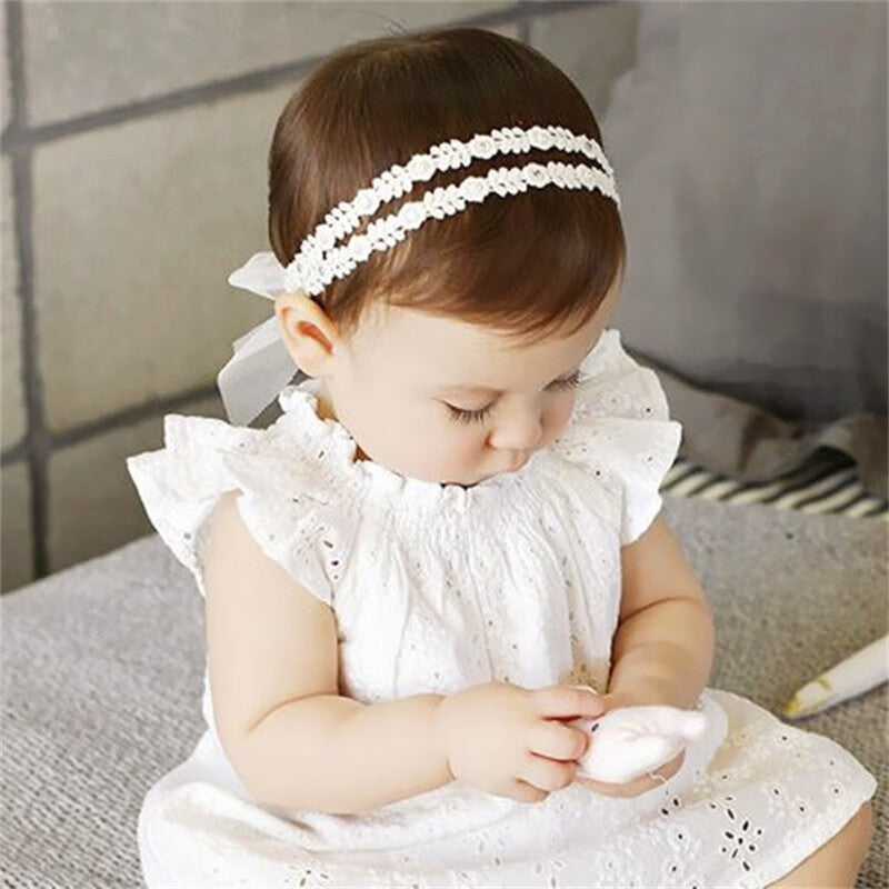 Baby Girls Bow Lace Floral Headband