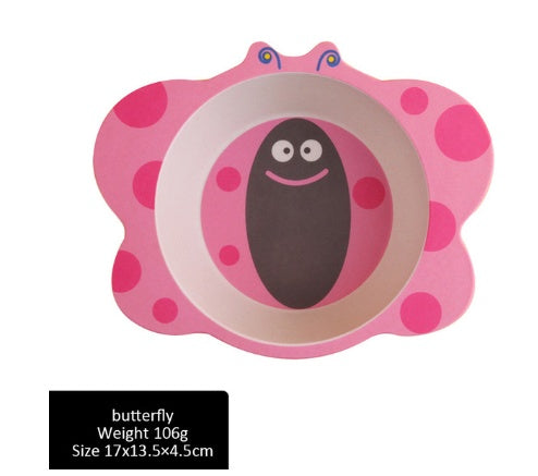 Kids Bamboo Fiber Animal Feeding Plate