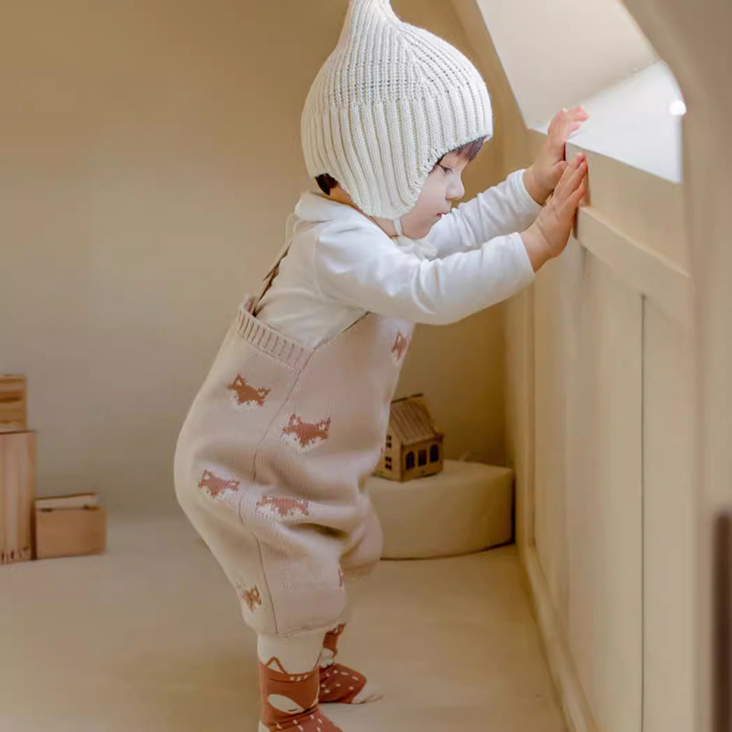 Fox Knitted Strap Baby Romper (Spring & Autumn)