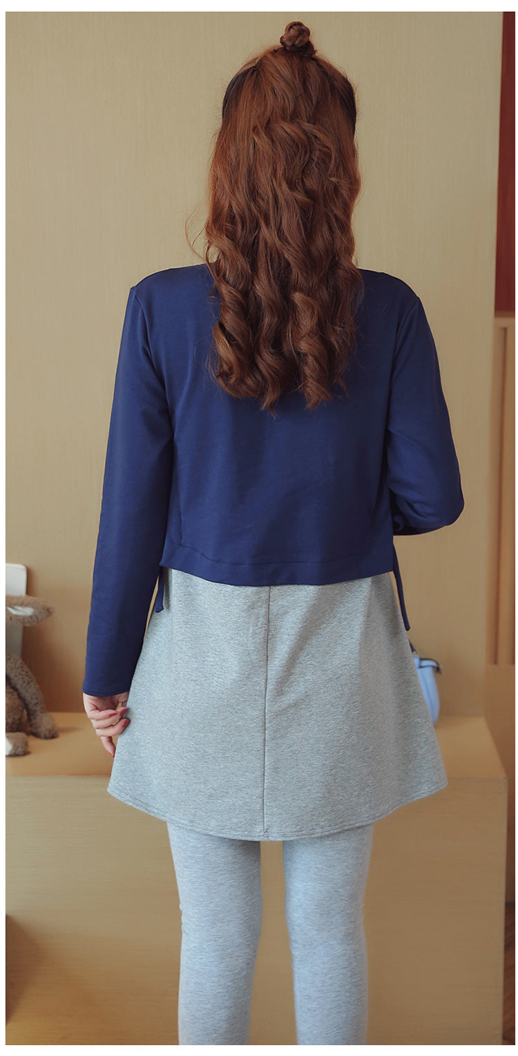 Maternity spring dress loose breastfeeding skirt