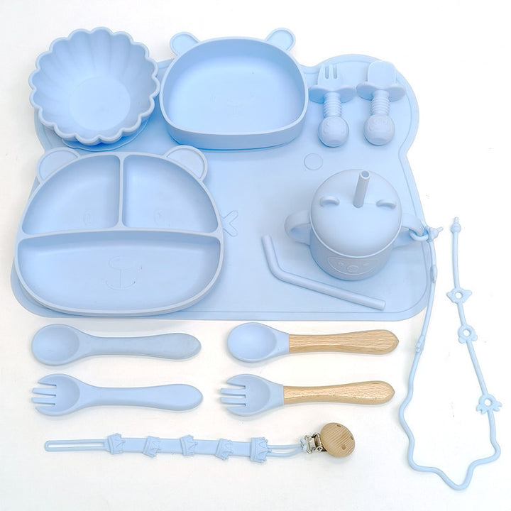 Baby Silicone Feeding Bowl & Spoon Set