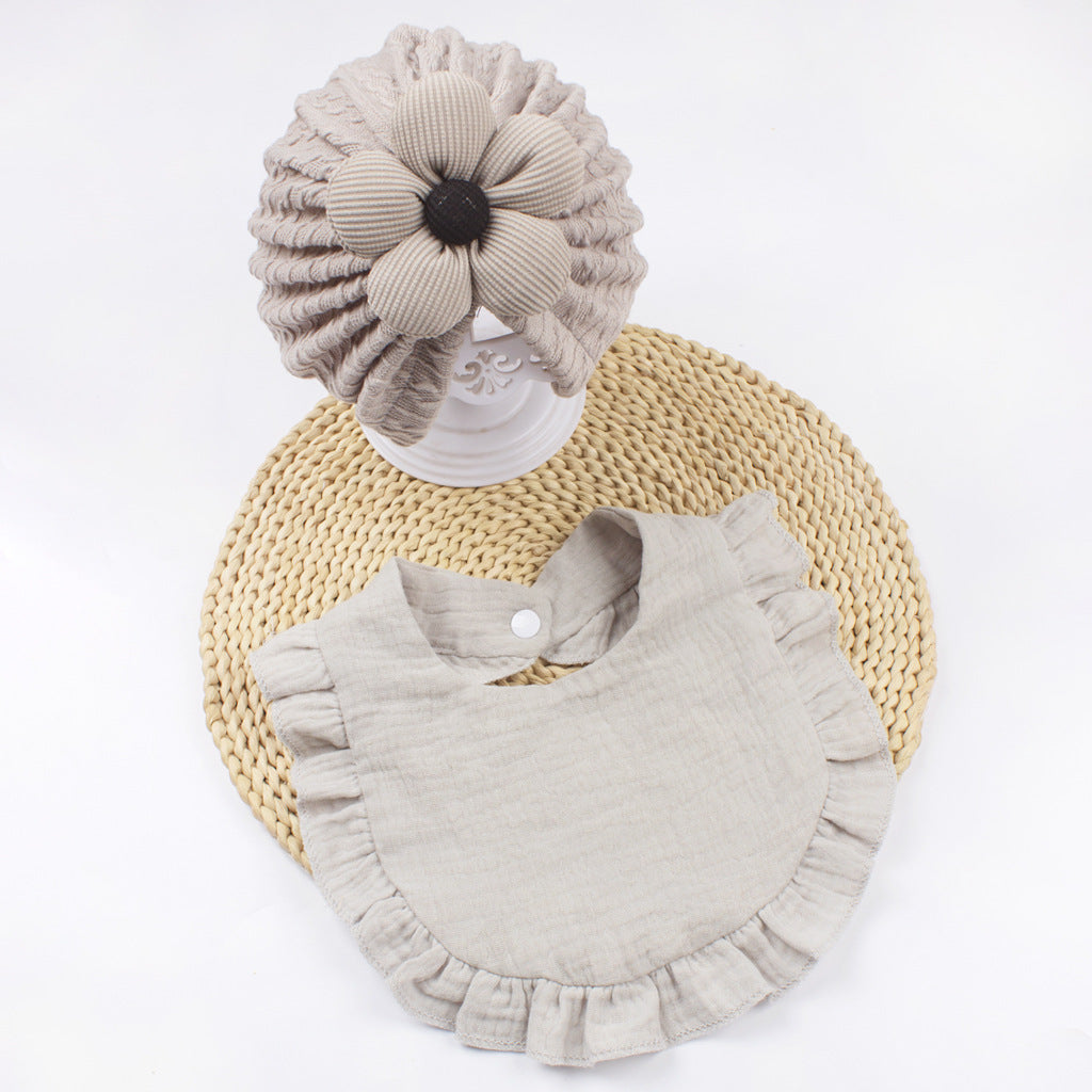 Newborn Baby Hat & Bib Organic Cotton Set