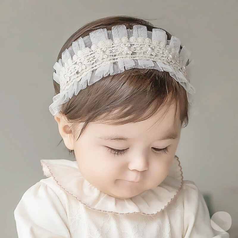 Baby Girls Bow Lace Floral Headband