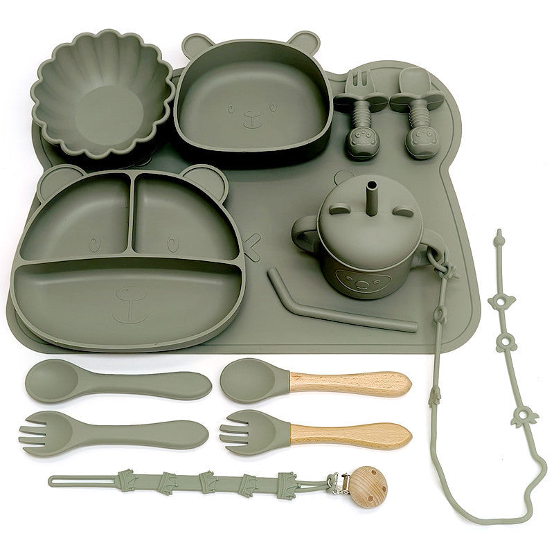 Baby Silicone Feeding Bowl & Spoon Set