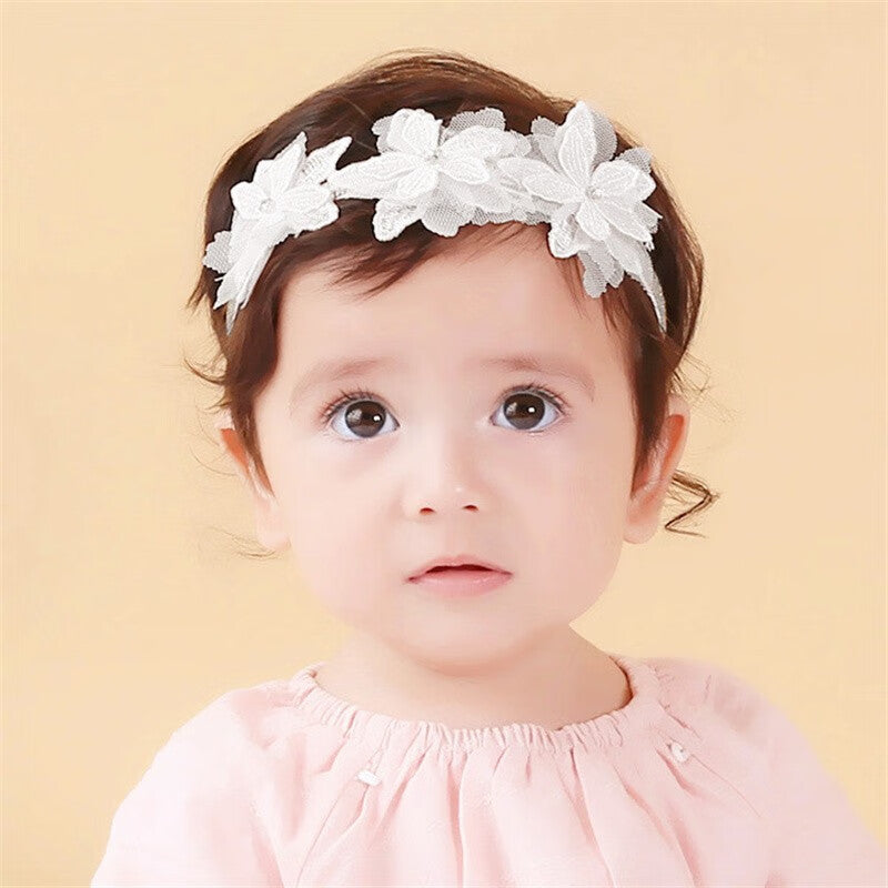 Baby Girls Bow Lace Floral Headband