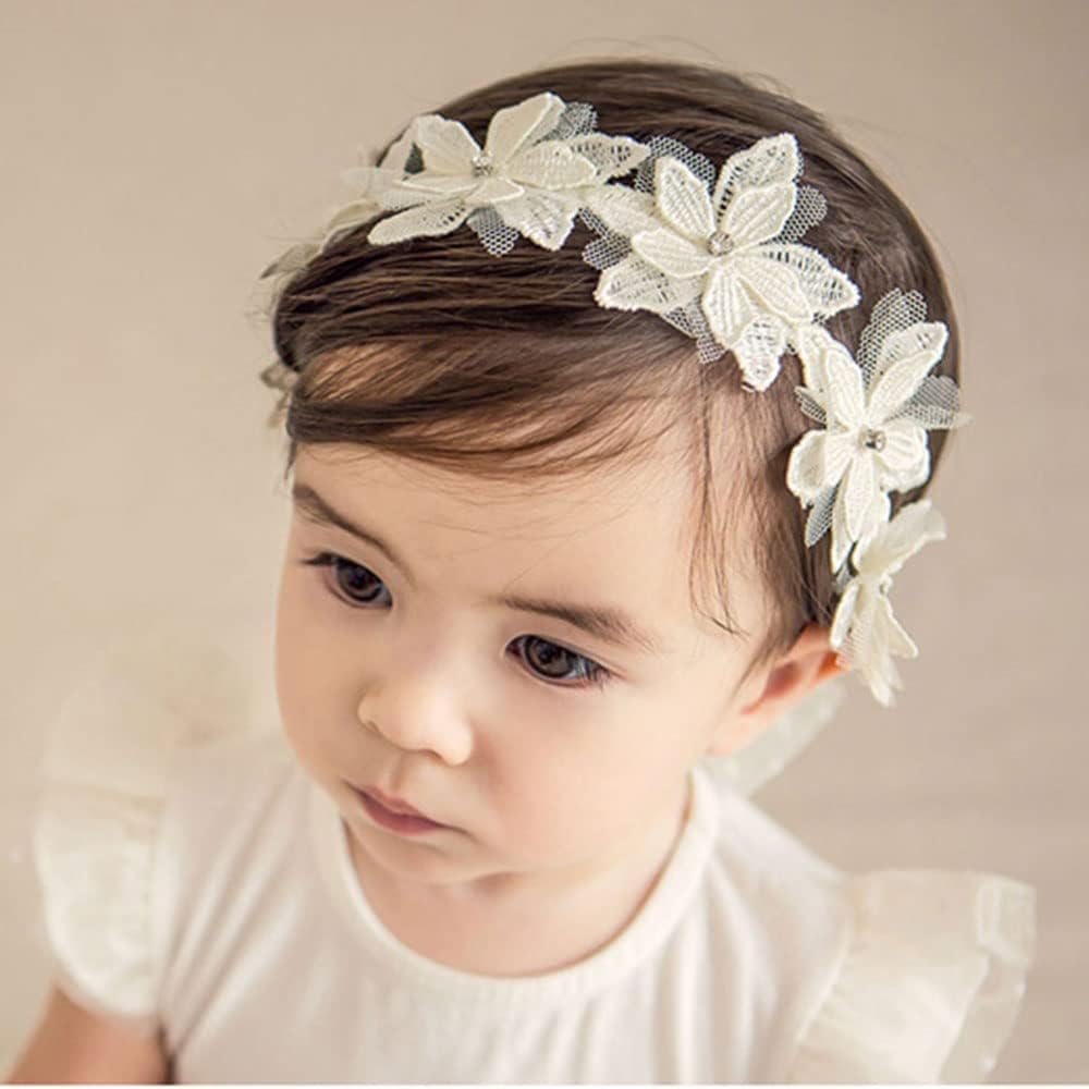 Baby Girls Bow Lace Floral Headband