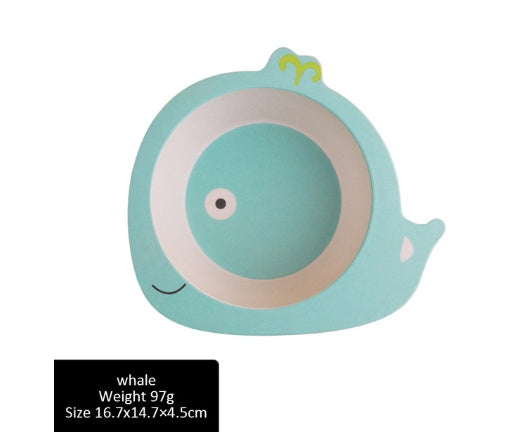 Kids Bamboo Fiber Animal Feeding Plate