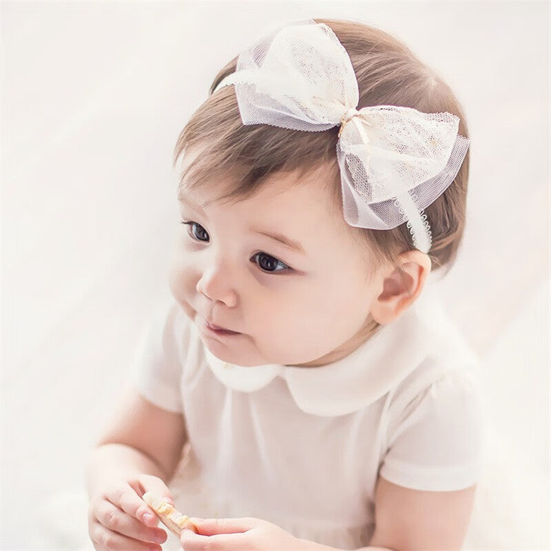 Baby Girls Bow Lace Floral Headband