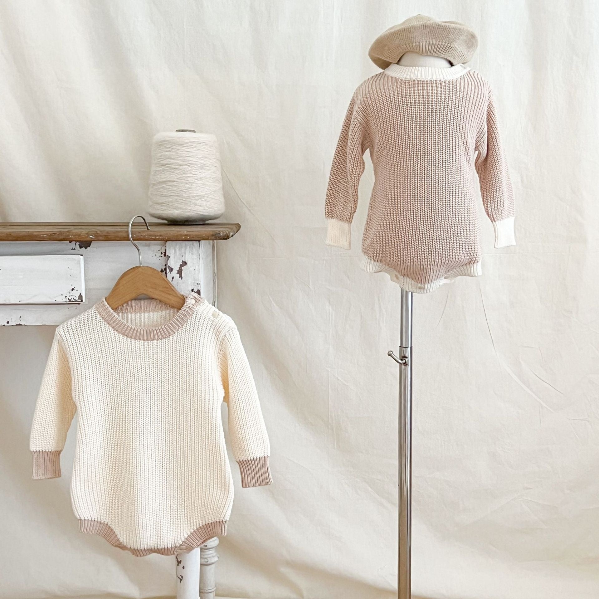 Autumn Western-Style Knitted Baby Jumpsuit