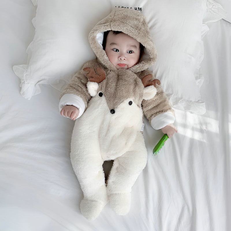 Baby Quilted Velvet Onesie with Feet