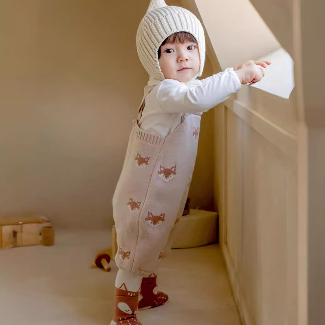 Fox Knitted Strap Baby Romper (Spring & Autumn)