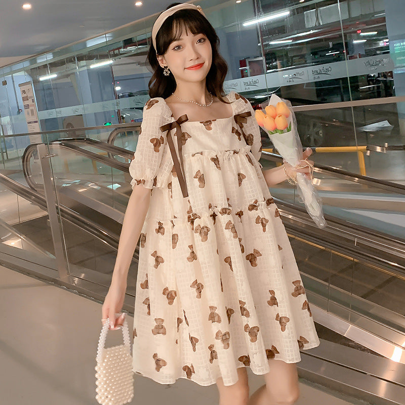 Thin Chiffon Mid-Length Maternity Dress