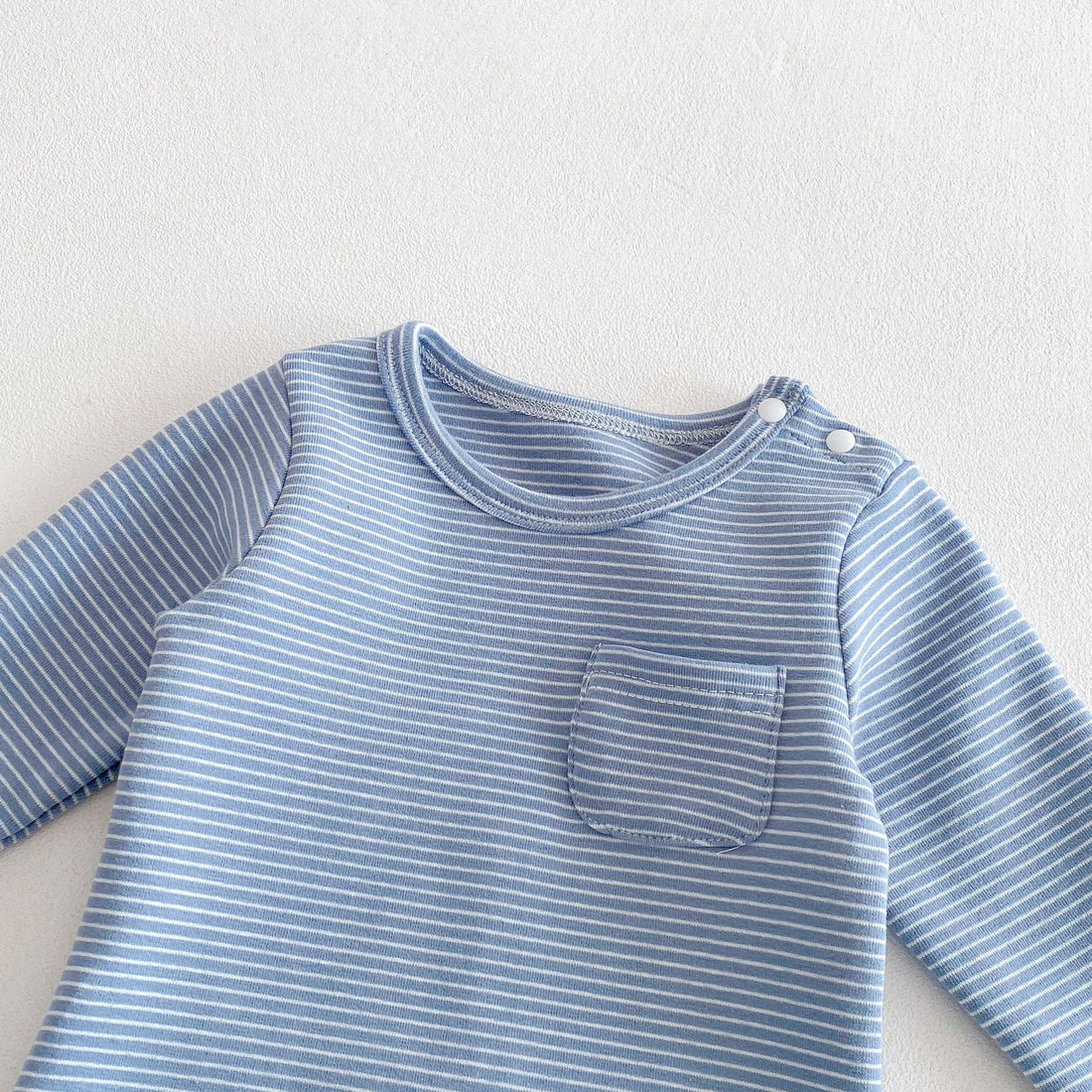 Striped Long-Sleeve Baby Romper Unisex
