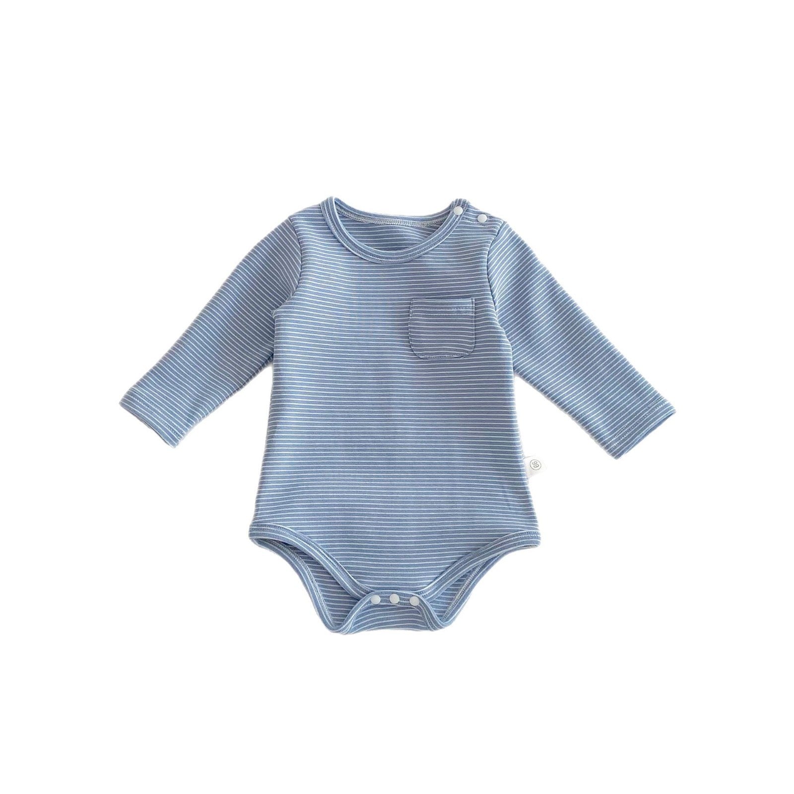 Striped Long-Sleeve Baby Romper Unisex