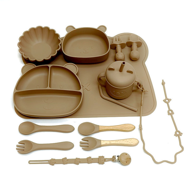 Baby Silicone Feeding Bowl & Spoon Set