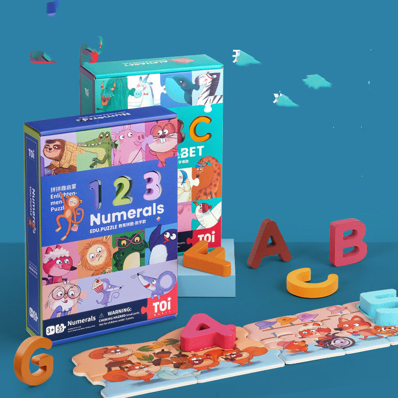 Wooden Numbers & Letters Educational Puzzle