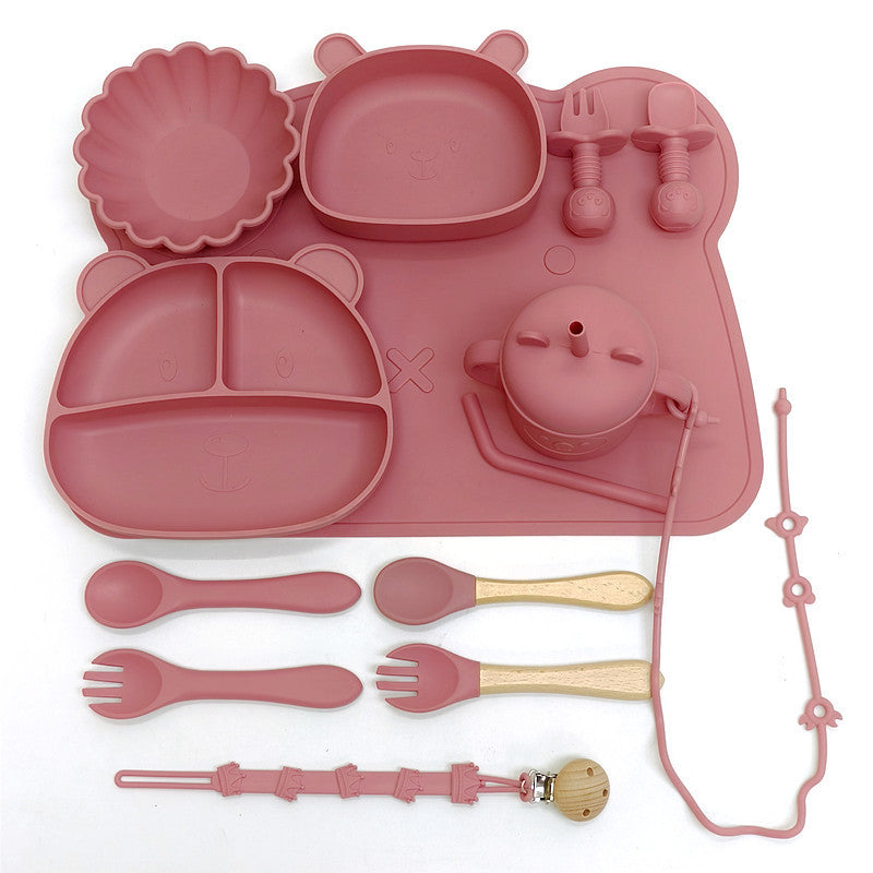 Baby Silicone Feeding Bowl & Spoon Set