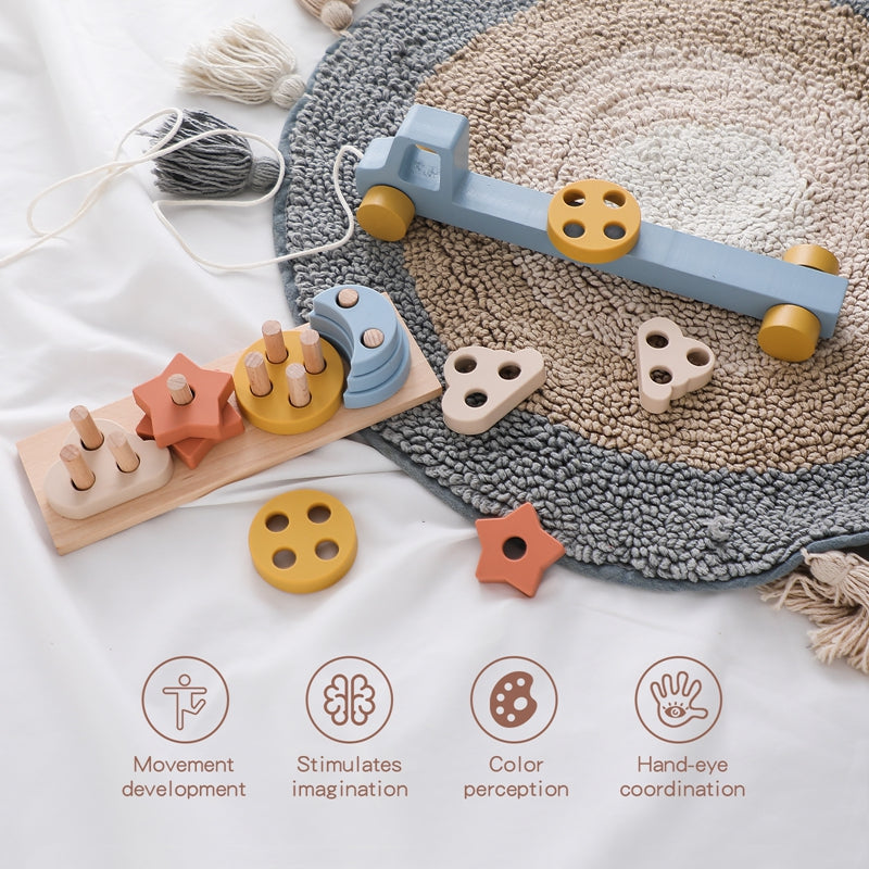 Pull Rope Crawling Shape Educational Toy