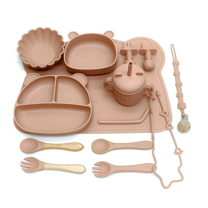 Baby Silicone Feeding Bowl & Spoon Set