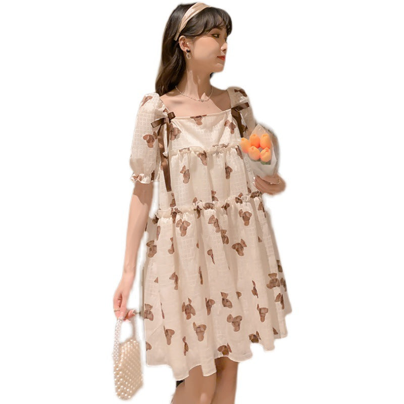 Thin Chiffon Mid-Length Maternity Dress