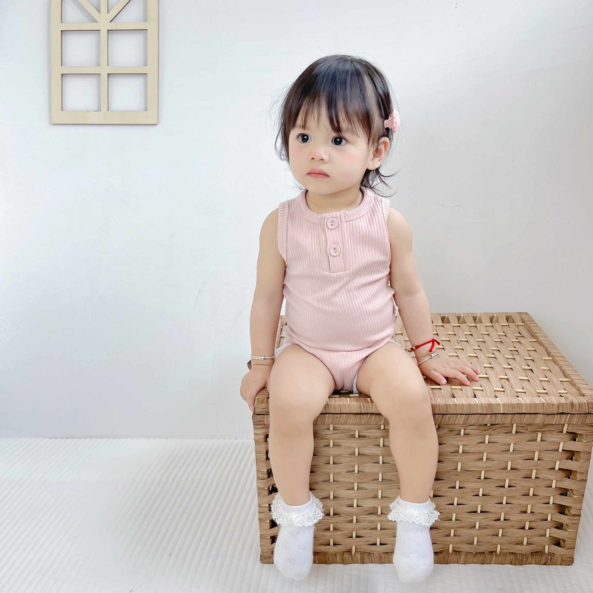 Sunken Stripe Cotton Baby Vest Romper
