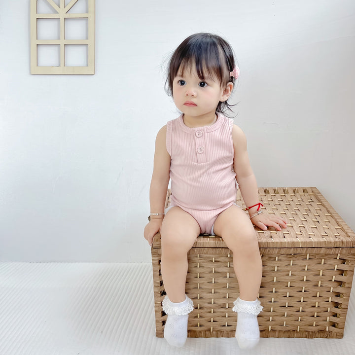 Sunken Stripe Cotton Baby Vest Romper