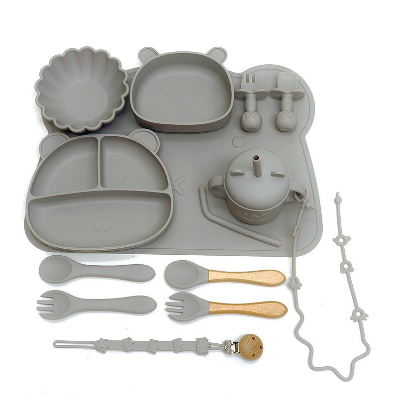 Baby Silicone Feeding Bowl & Spoon Set