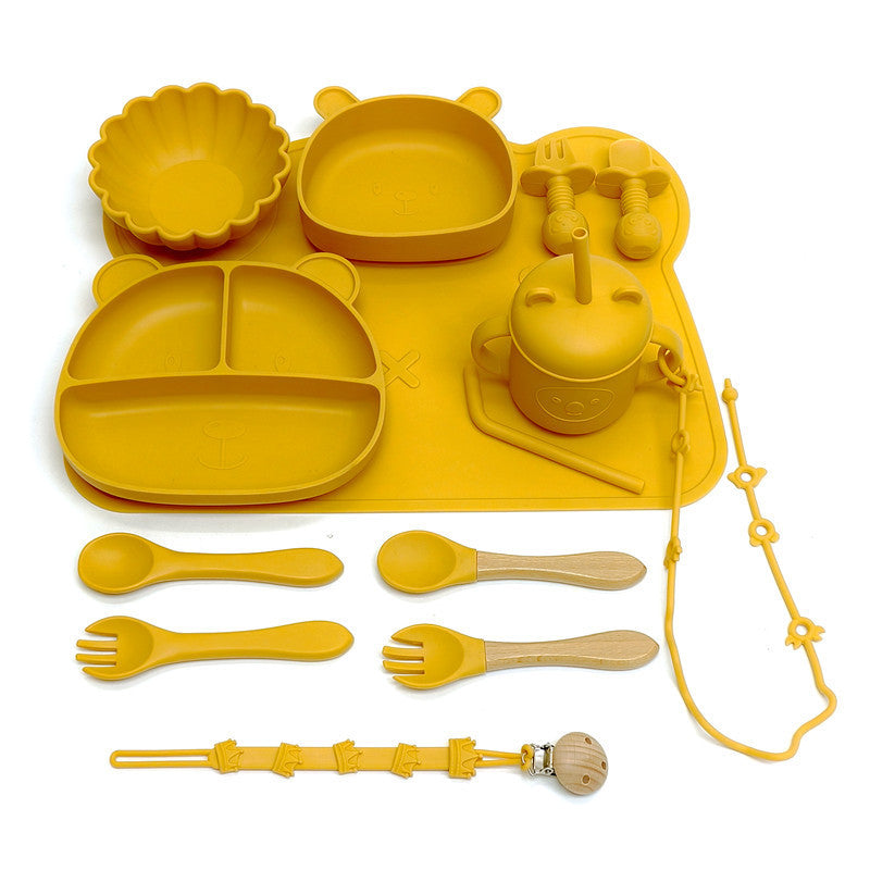 Baby Silicone Feeding Bowl & Spoon Set